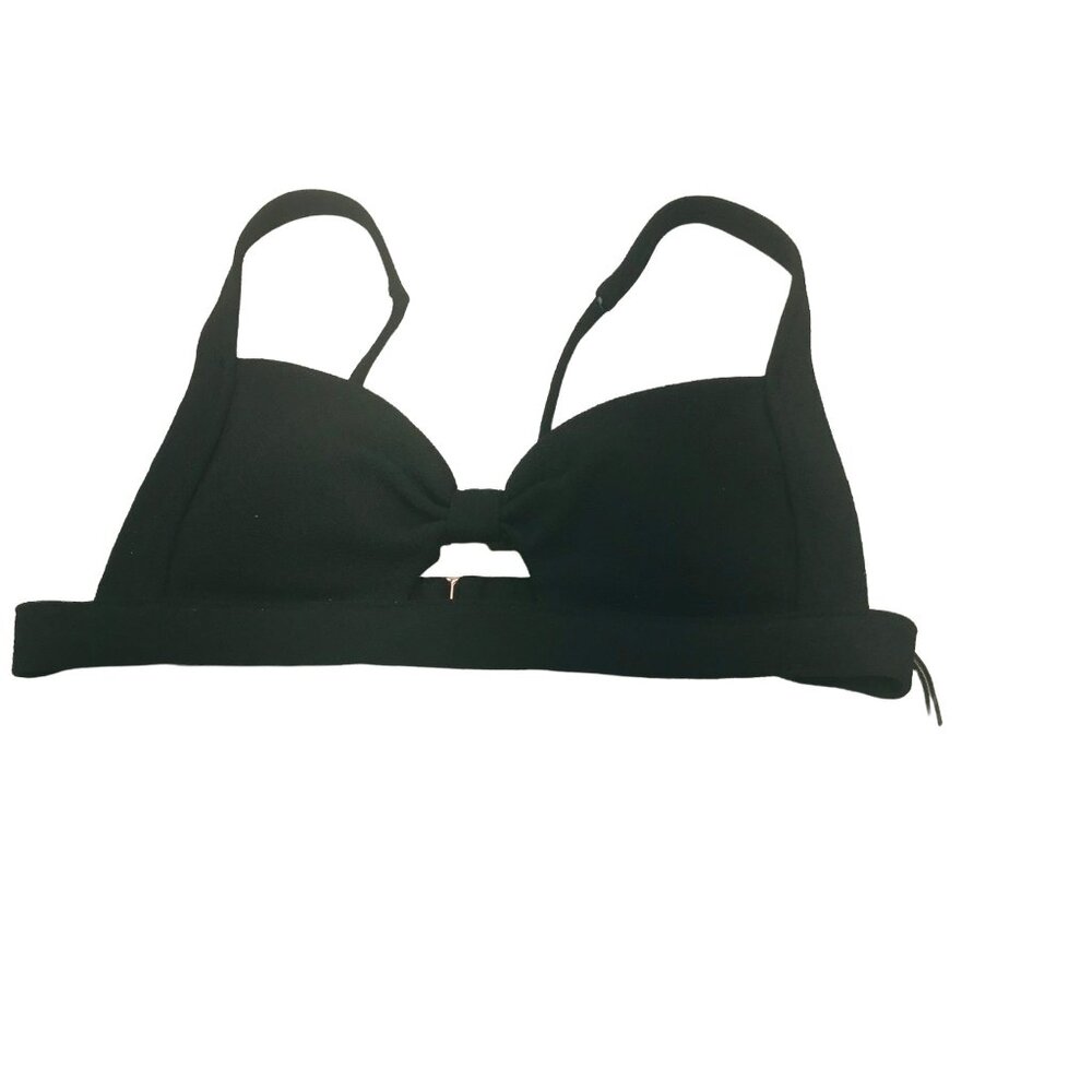 Shade And Shore Women's Size Small 4-6 Knot Front Crepe Texture Bikini Swim Top